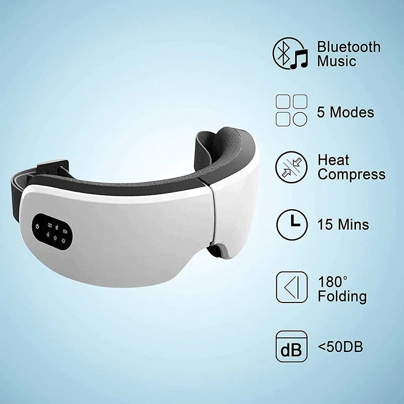 "Instant Relief 4D Smart Eye Massager with Bluetooth & Heat – for Tired Eyes & Dark Circles"